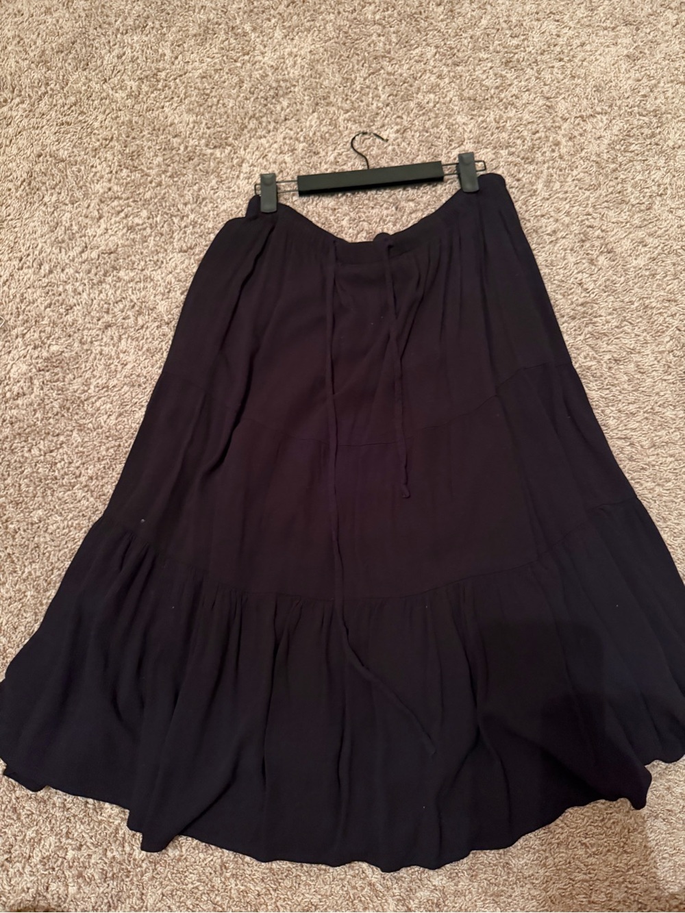 Chelsea & Theodore Black Tiered Maxi Skirt